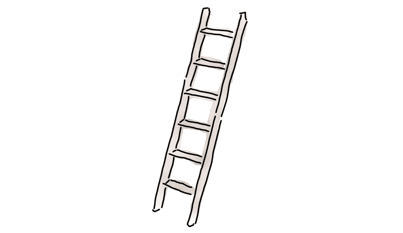 A hand-drawn ladder