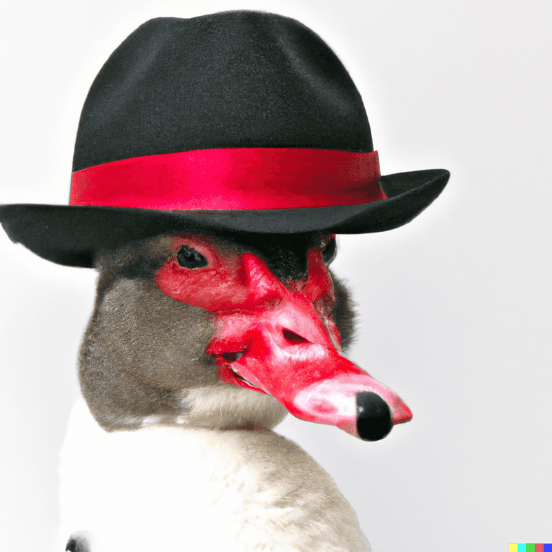 A duck in a fedora