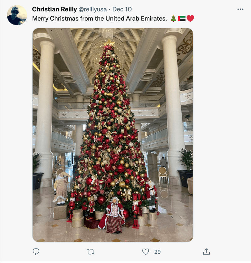 Merry Christmas from the United Arab Emirates.