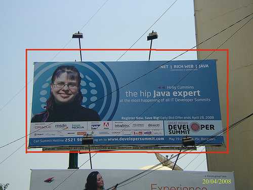 A billboard showing 'the hip Java developer'