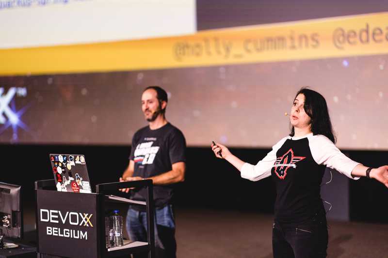 Holly Cummins and Eric Deandrea at Devoxx